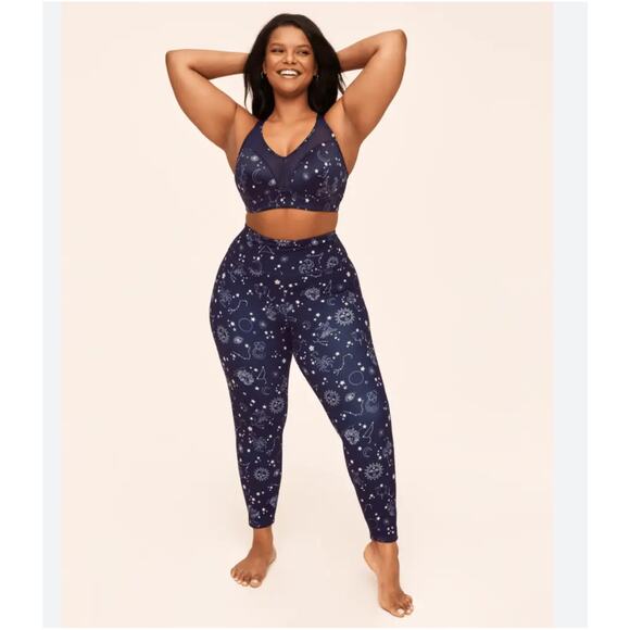 Adore Me Women Curvy Full Coverage Sport Bra Sz 46DD Blue Celestial Inspired - Picture 2 of 8